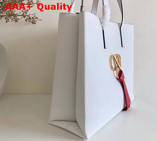 Valentino Large Vring Shopping Tote White Calfskin Replica