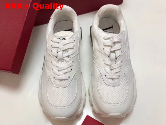 Valentino Leather Bounce Sneaker White Calfskin and Fabric Replica