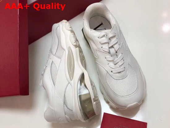 Valentino Leather Bounce Sneaker White Calfskin and Fabric Replica