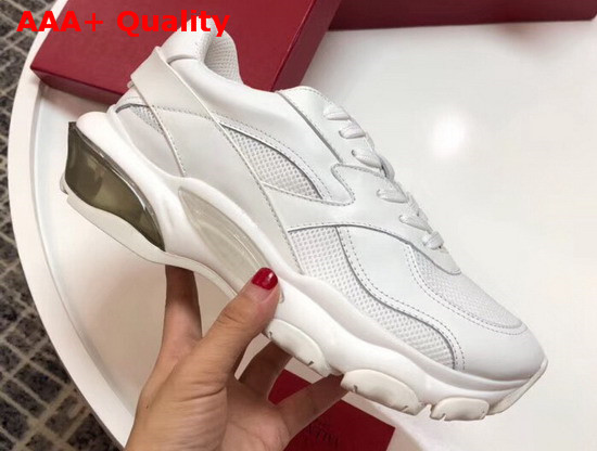 Valentino Leather Bounce Sneaker White Calfskin and Fabric Replica