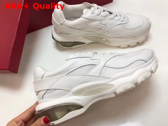 Valentino Leather Bounce Sneaker White Calfskin and Fabric Replica