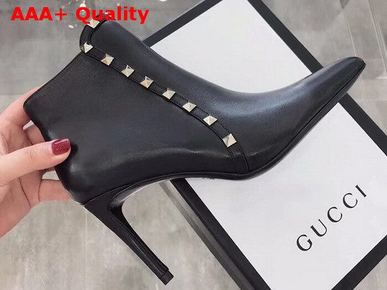 Valentino Leather Rockstud Bootie 85mm Black Replica