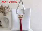 Valentino Long Vring Shopping Tote in White Calfskin Replica