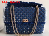 Valentino Maxi Denim Rockstud Spike Bag Replica