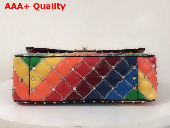 Valentino Medium Rainbow Color Rockstud Spike it Bag Replica