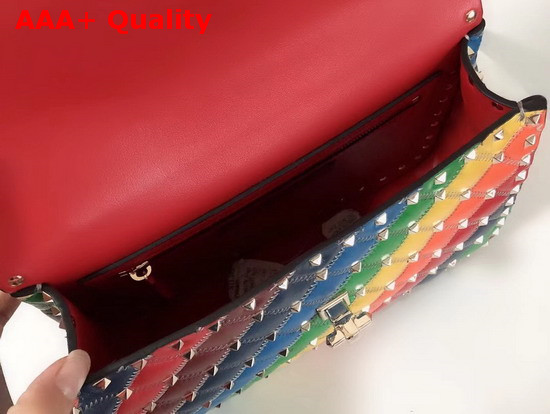 Valentino Medium Rainbow Color Rockstud Spike it Bag Replica