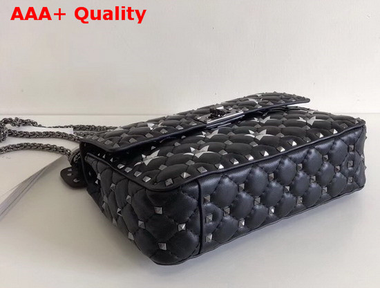 Valentino Medium Star Spike Bag in Black Quilted Lambskin Leather Replica