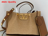 Valentino Medium Straw Summer Tote in Natural Replica