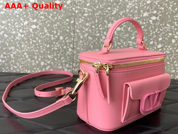 Valentino Mini Loco Calfskin Handbag with Jewel Logo Pink Replica