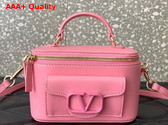 Valentino Mini Loco Calfskin Handbag with Jewel Logo Pink Replica