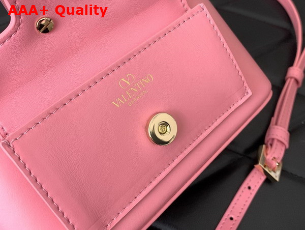 Valentino Mini Loco Calfskin Handbag with Jewel Logo Pink Replica