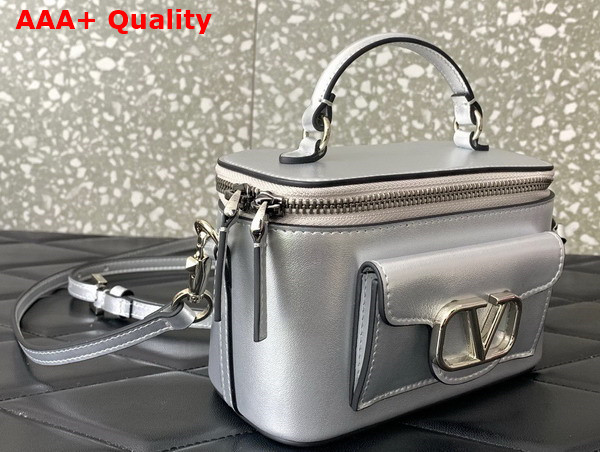 Valentino Mini Loco Calfskin Handbag with Jewel Logo Silver Replica