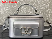 Valentino Mini Loco Calfskin Handbag with Jewel Logo Silver Replica