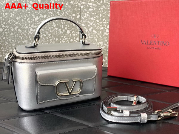 Valentino Mini Loco Calfskin Handbag with Jewel Logo Silver Replica