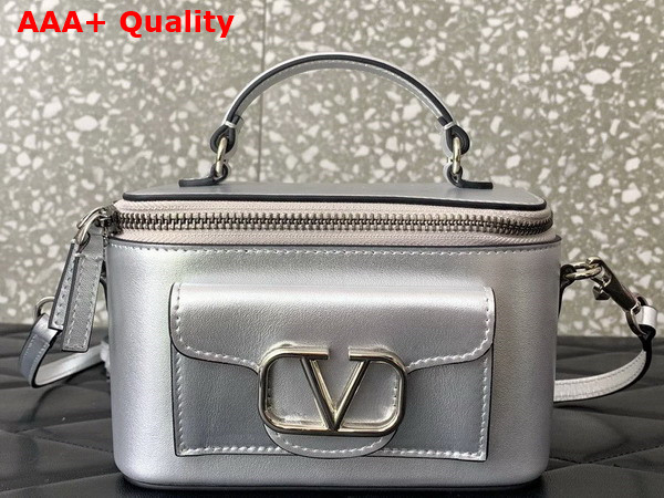 Valentino Mini Loco Calfskin Handbag with Jewel Logo Silver Replica