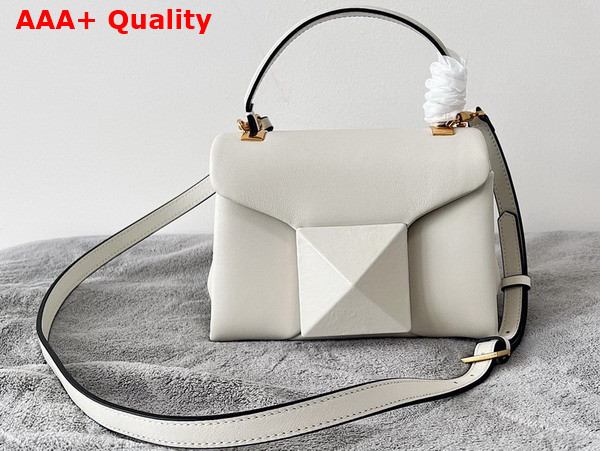 Valentino Mini One Stud Handbag in Ivory Nappa Leather Replica