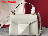 Valentino Mini One Stud Handbag in Ivory Nappa Leather Replica