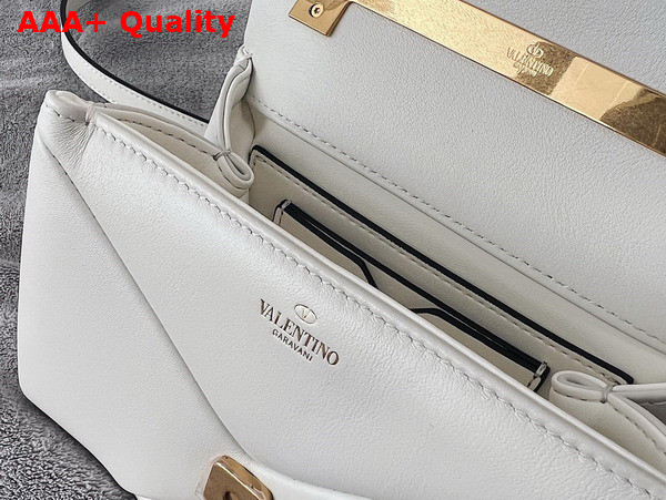 Valentino Mini One Stud Handbag in Ivory Nappa Leather Replica