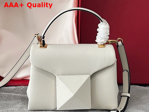 Valentino Mini One Stud Handbag in Ivory Nappa Leather Replica