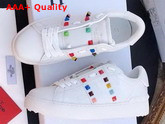 Valentino Multicolor Rockstud Untitled Sneaker in White Replica