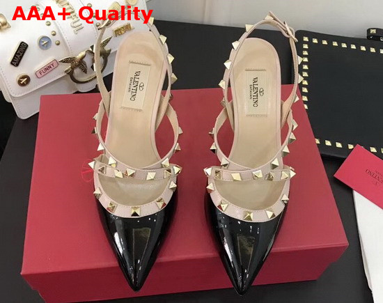 Valentino Patent Rockstud Caged Pump in Black Replica