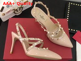 Valentino Patent Rockstud Caged Pump in Nude Replica