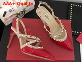 Valentino Patent Rockstud Caged Pump in Red Replica