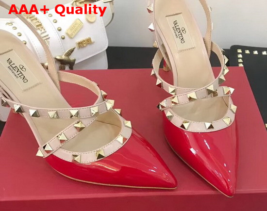 Valentino Patent Rockstud Caged Pump in Red Replica