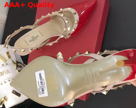 Valentino Patent Rockstud Caged Pump in Red Replica