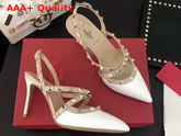 Valentino Patent Rockstud Caged Pump in White Replica