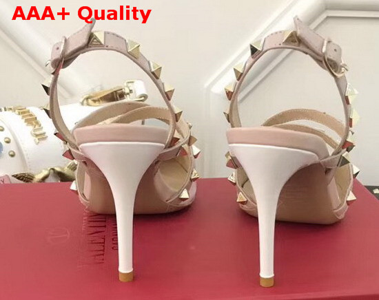 Valentino Patent Rockstud Caged Pump in White Replica