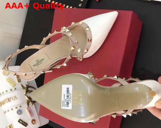 Valentino Patent Rockstud Caged Pump in White Replica