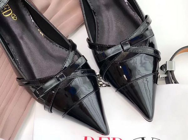 Valentino Patent Leather Ballerina Flats in Black For Sale