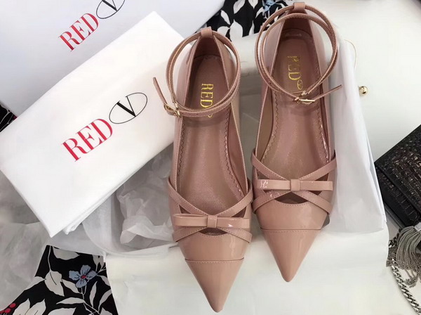 Valentino Patent Leather Ballerina Flats in Nude For Sale