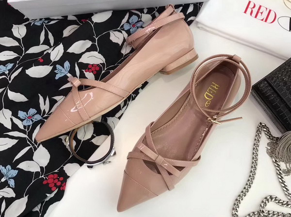 Valentino Patent Leather Ballerina Flats in Nude For Sale