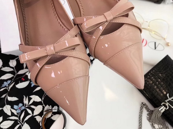 Valentino Patent Leather Ballerina Flats in Nude For Sale