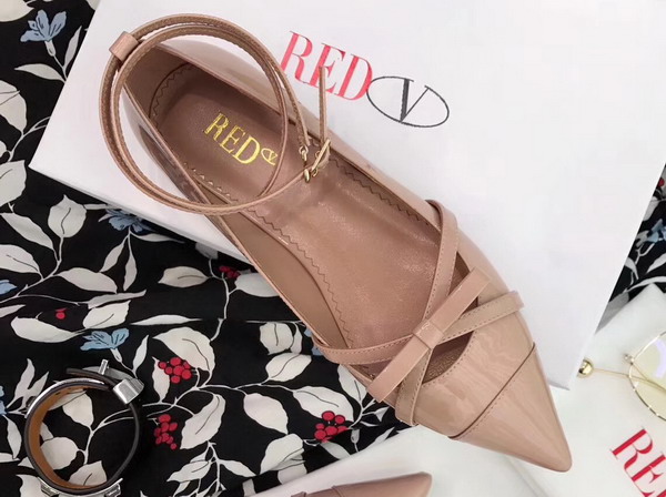 Valentino Patent Leather Ballerina Flats in Nude For Sale