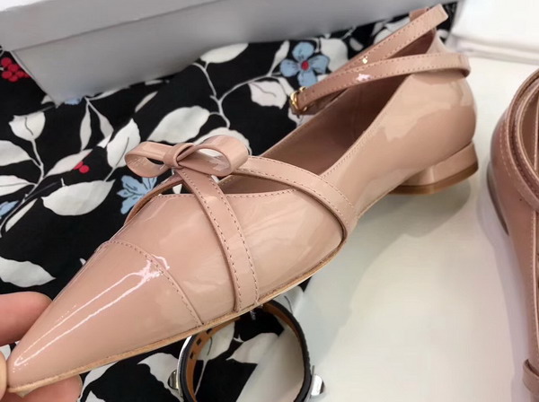 Valentino Patent Leather Ballerina Flats in Nude For Sale