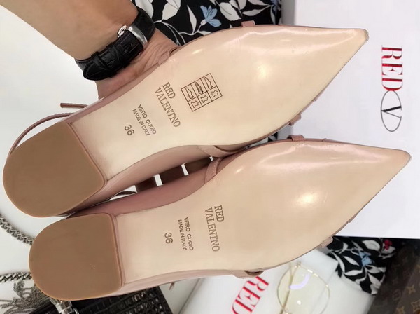 Valentino Patent Leather Ballerina Flats in Nude For Sale