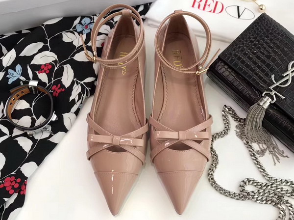 Valentino Patent Leather Ballerina Flats in Nude For Sale