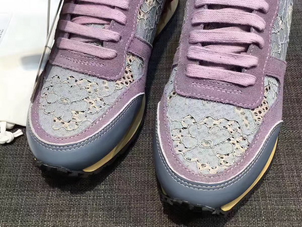 Valentino Rockrunner Lace Sneaker in Light Purple For Sale