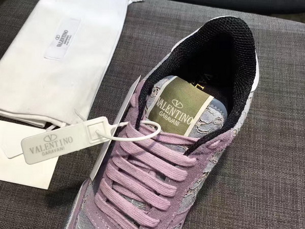 Valentino Rockrunner Lace Sneaker in Light Purple For Sale