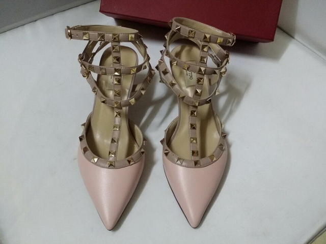 Valentino Rockstud Ankle Strap Pink Lambskin 65mm Heel for Sale