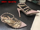 Valentino Rockstud Ankle Strap Pump in Pink Suede Replica