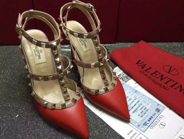 Valentino Rockstud Ankle Strap in Calfskin Leather for Sale