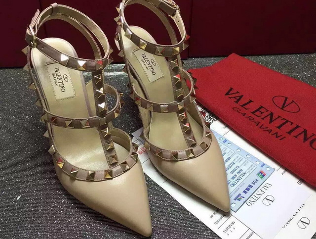 Valentino Rockstud Ankle Strap in Calfskin Leather for Sale