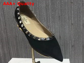 Valentino Rockstud Ballerina Shoes in Black Suede Replica