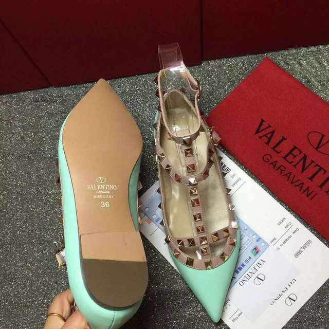 Valentino Rockstud Ballerina in Calfskin Leather for Sale