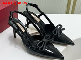 Valentino Rockstud Bow Slingback Patent Leather Pump 60mm Black Replica