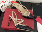 Valentino Rockstud Caged Pump in Black Calfskin Replica